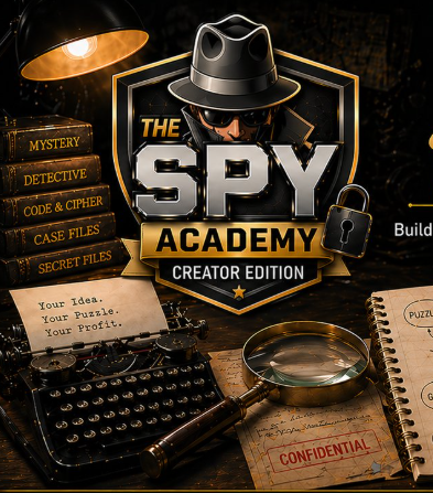 Spy-themed activity book pages made with The Spy Academy